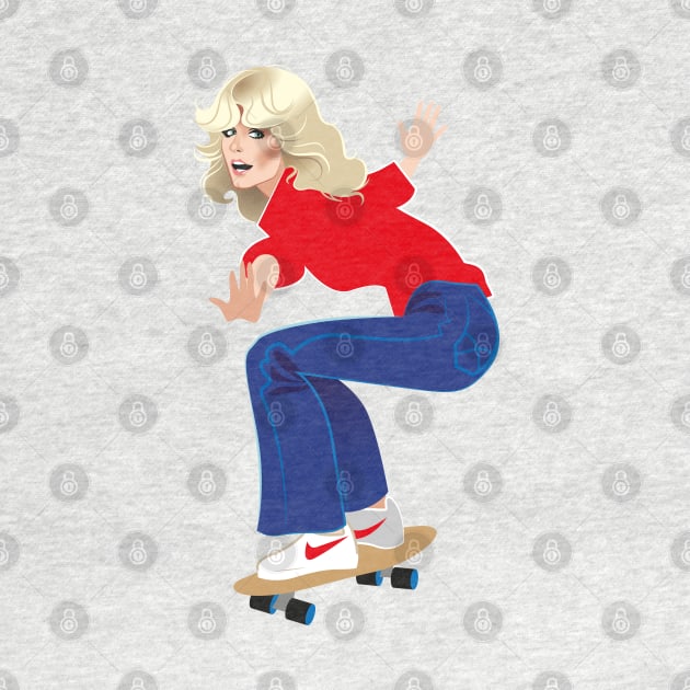 Skateboard Farrah Fawcett by AlejandroMogolloArt